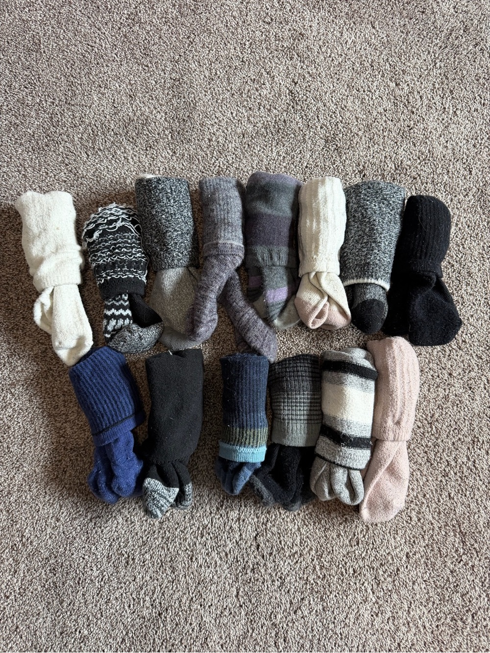 Cozy Women's Crew Socks in Neutral and Black Tones